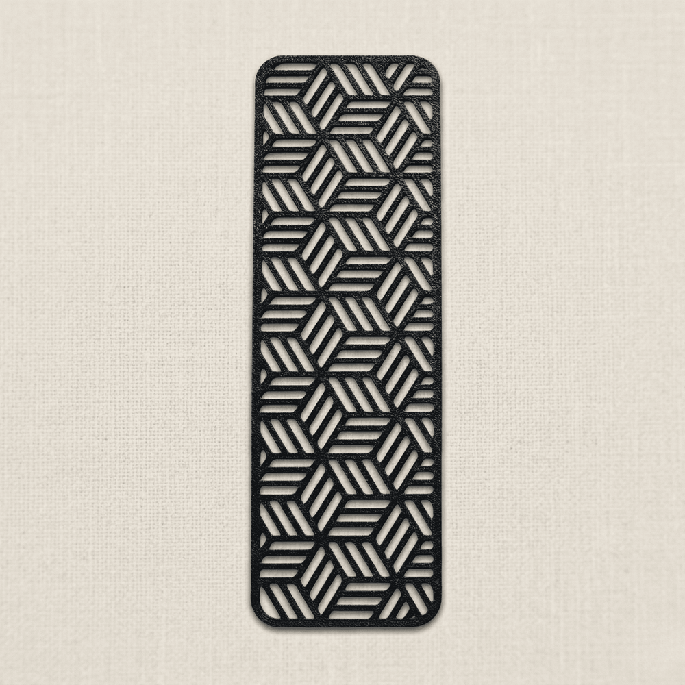 Modern Geometric Illusion Bookmark | Matte Black