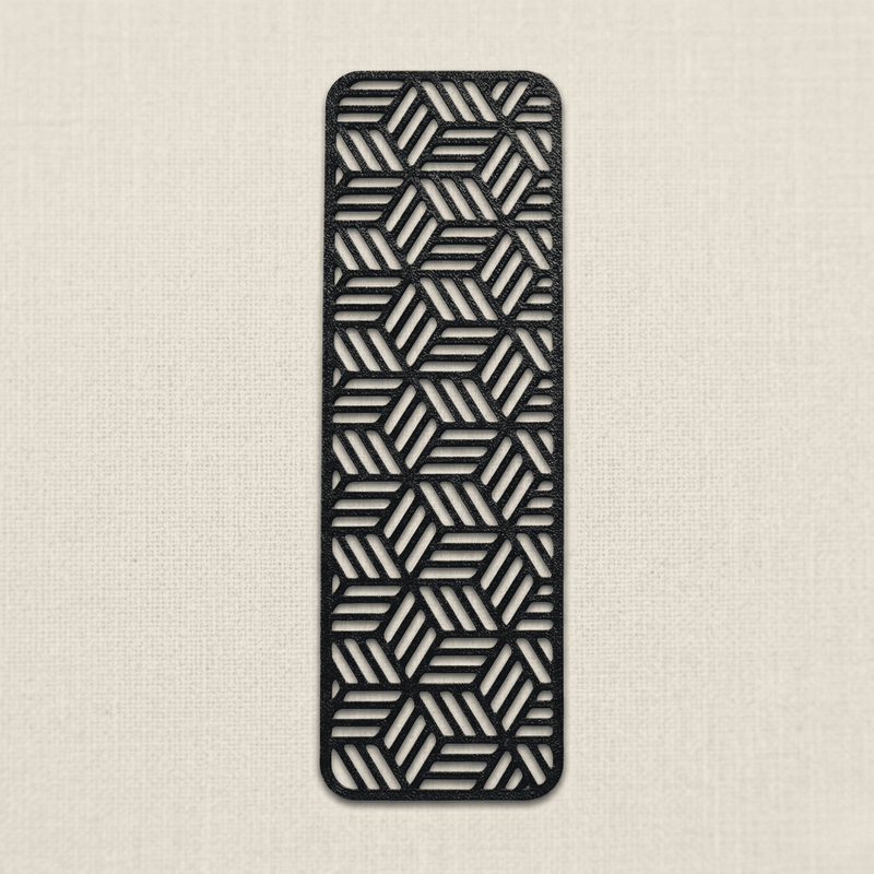 Modern Geometric Illusion Bookmark | Matte Black