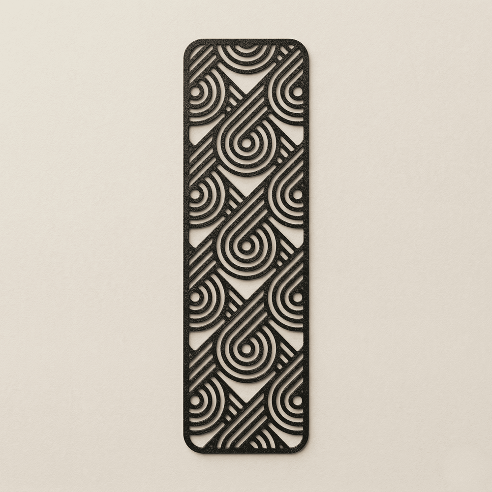 Modern Geometric Illusion Bookmark | Matte Black