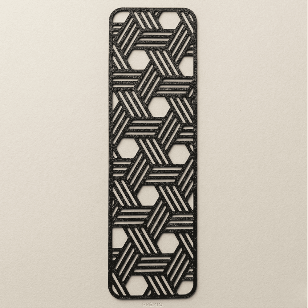 Modern Geometric Illusion Bookmark | Matte Black
