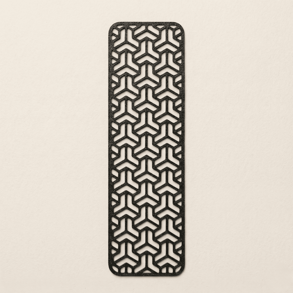 Modern Geometric Illusion Bookmark | Matte Black
