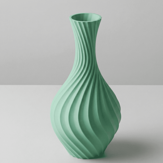 Modern Fluted Vase | Water-Tight Spiral Design (25cm)