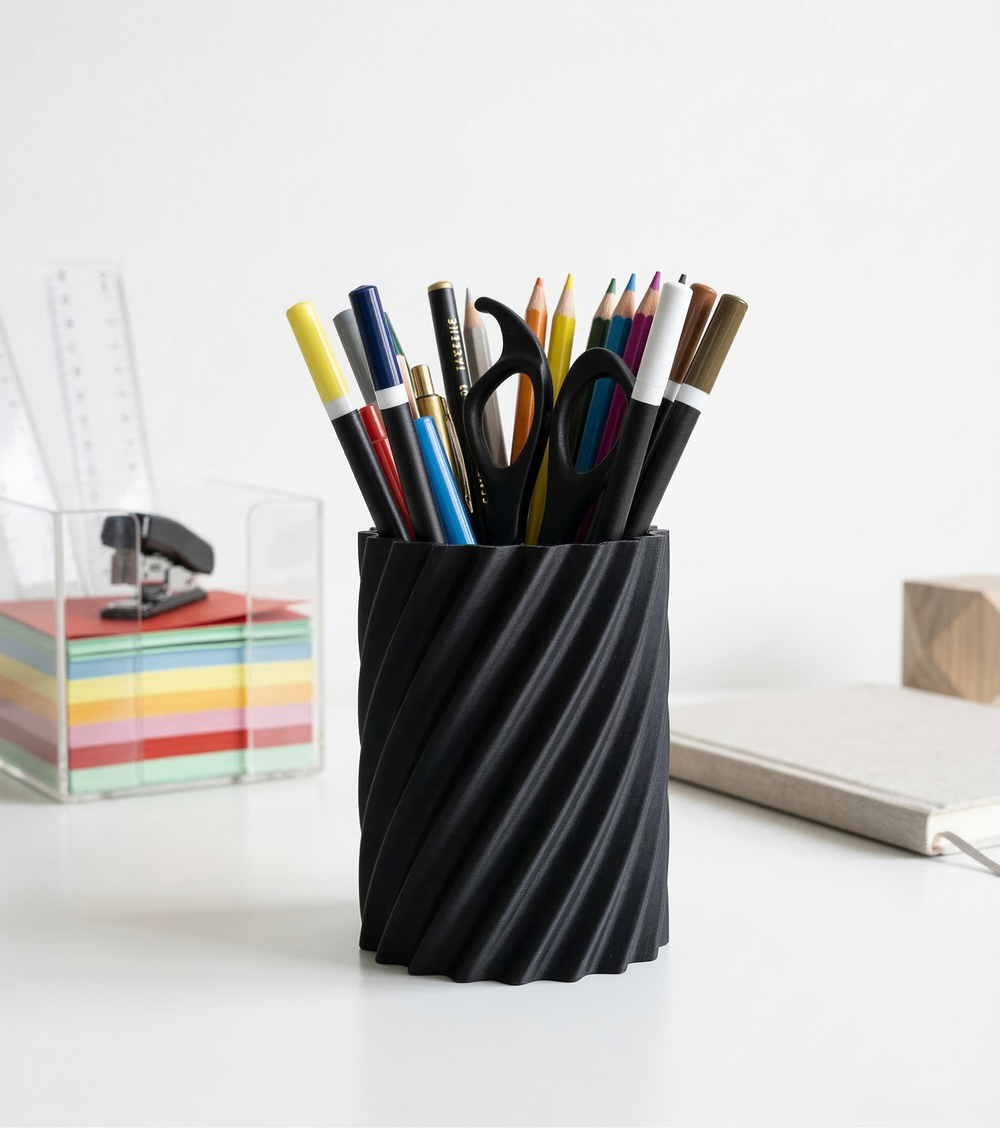 Spiral Desk Organizer – Modern Pen & Pencil Holder