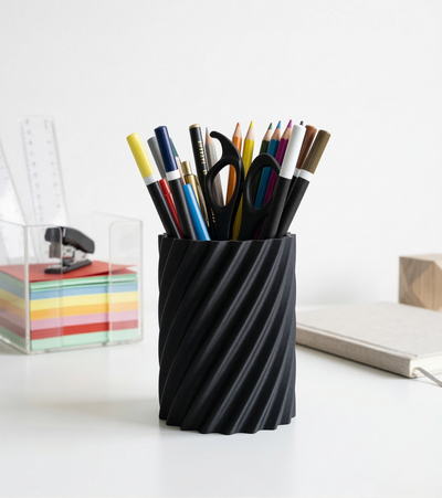 Spiral Desk Organizer – Modern Pen & Pencil Holder