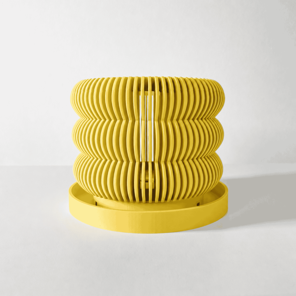 Yellow textured lamp on a white background