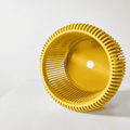 Yellow gear wheel on a white background